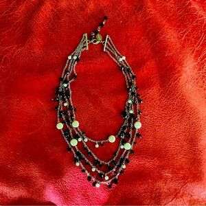 White House Black Market Black and White Layered Necklace